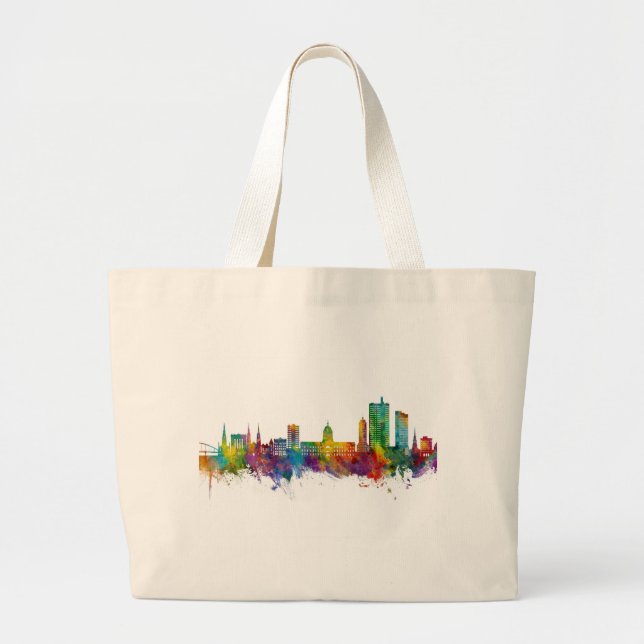 Grand Tote Bag Fort Wayne Indiana Skyline (Devant)