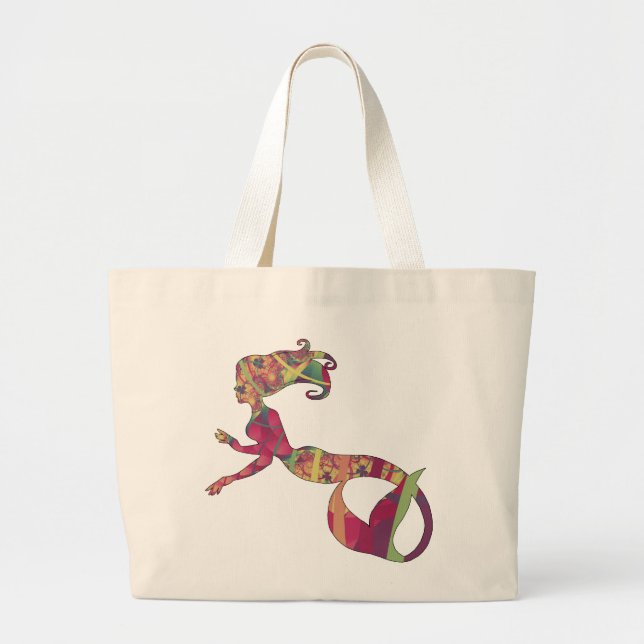 Grand Tote Bag Fourre-tout - éléphant - sirène (Devant)