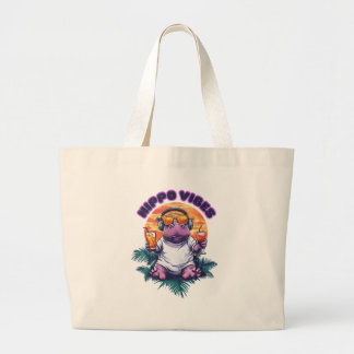 Grand Tote Bag Fourre-tout mauvais bébé hippo hippo vibes