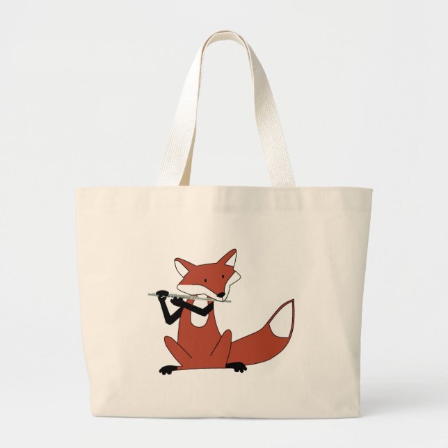 Grand Tote Bag Fox jouant la cannelure (Devant)