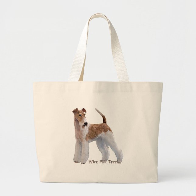 Grand Tote Bag Fox Terrier de fil de gingembre (Devant)