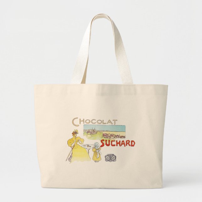 Grand Tote Bag Français Chocolat Victorian Candy Sucre (Devant)