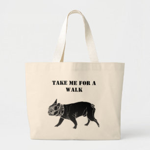 Grand Tote Bag Francois le bouledogue français/me prennent pour