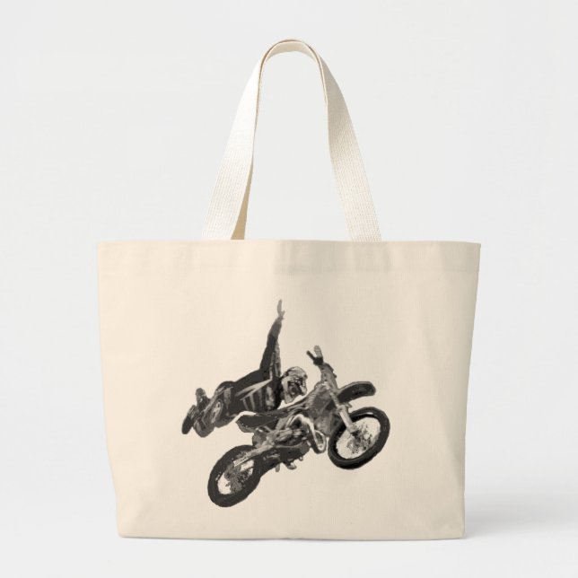 Grand Tote Bag freestyling avec le vélo de saleté (Devant)