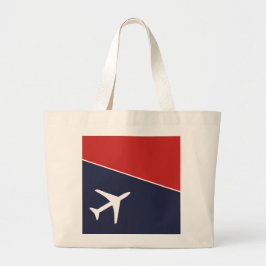 Grand Tote Bag Funky White Plane Avion Pilote