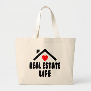 Grand Tote Bag Funny Realtor Don Immobilier Agent Broker Home