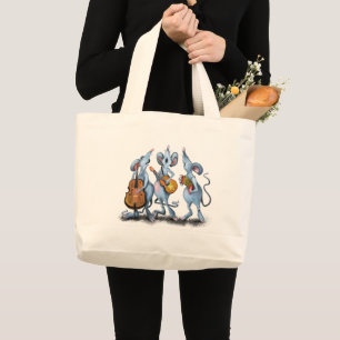 Grand Tote Bag Funny Romantic Mouse Band - Dessin animal de dessi