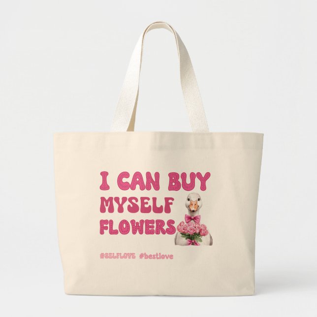 Grand Tote Bag Funny Saint Valentin Amour de soi (Devant)