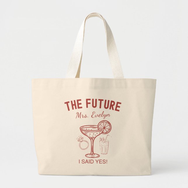Grand Tote Bag Future Mrs Engagement Custom Name Bride To Be (Devant)