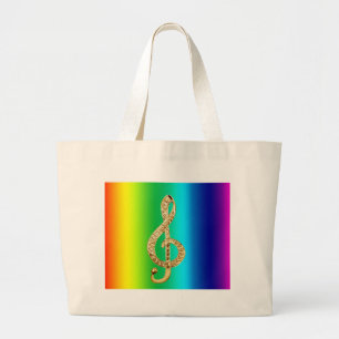 Grand Tote Bag G-Clef de personnel de symbole de musique