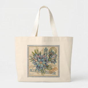 Grand Tote Bag G création Office fleur bleue