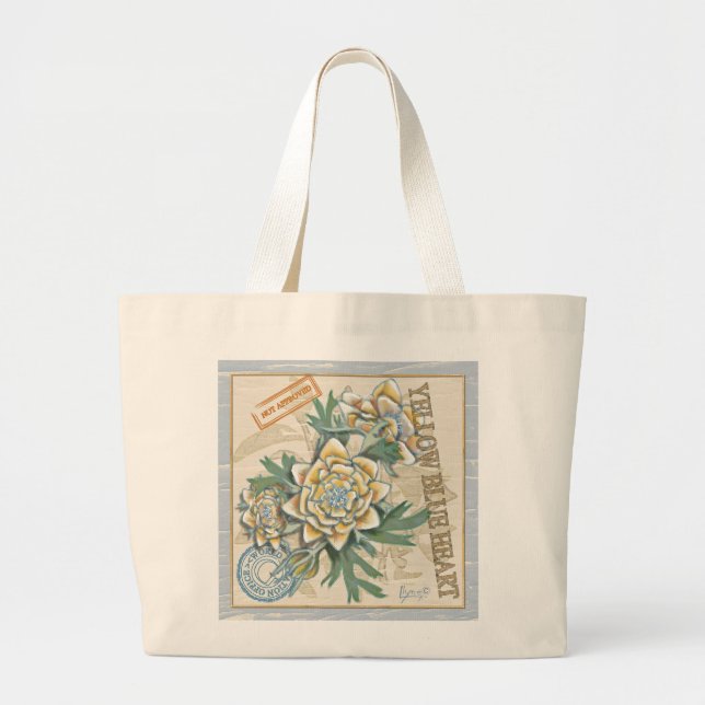Grand Tote Bag G création Office Fleur jaune (Devant)