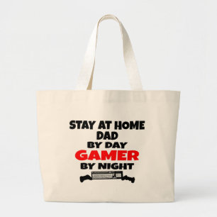 Grand Tote Bag Gamer Restez à la maison Papa
