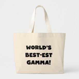 Grand Tote Bag Gamma du Meilleur-est du monde noir et blanc