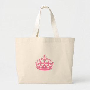 Grand Tote Bag Gardez calme couronne rose de victoire