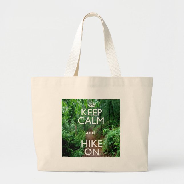 Grand Tote Bag Gardez le calme et la marche (Devant)
