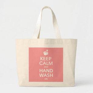 Grand Tote Bag Gardez Le Calme Et Lavez-Vous La Main - Coronaviru