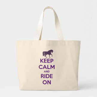 Grand Tote Bag Gardez le calme et montez sur l'équitation