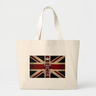 Grand Tote Bag Gardez le calme (la bouilloire dessus)