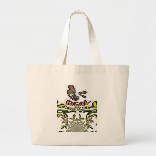 Grand Tote Bag Gardez-le réel : Art Kaleidoscope Impression/Graph