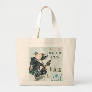 Grand Tote Bag Gee ! ! Je souhaite que j'aie été un homme
