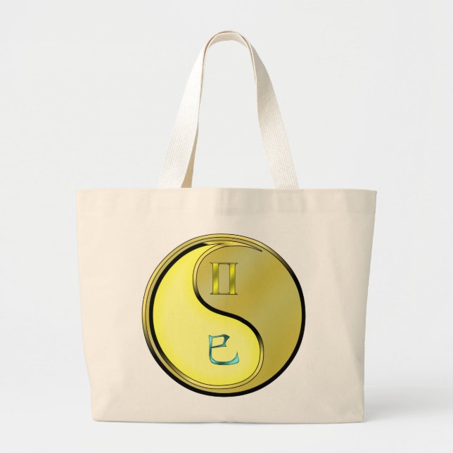 Grand Tote Bag Gemini et serpent métallique (Devant)