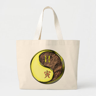 Grand Tote Bag Gemini et Tigre de la Terre