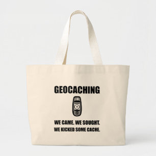 Grand Tote Bag Geocaching a donné un coup de pied la cachette