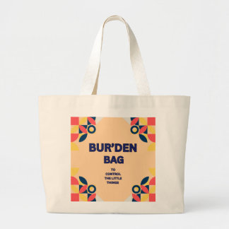 Grand Tote Bag GEOMETRIC BUR'DEN Toile de femme marine orange