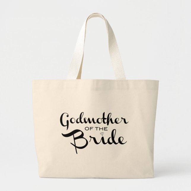 Grand Tote Bag Godmère de la mariée Fourre-tout Black (Devant)