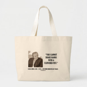 Grand Tote Bag Golda Meir vous ne pouvez pas vous serrer la main