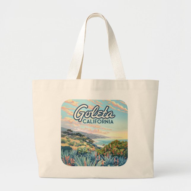 Grand Tote Bag Goleta California Père Noël Barbara Isla Vista Vin (Devant)