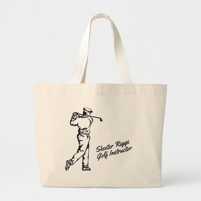 Grand Tote Bag Golf fait sur commande avec le manuscrit (Devant)