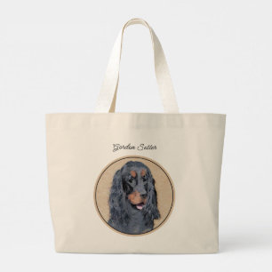 Grand Tote Bag Gordon Setter Peinture Black Cute Original Chien A