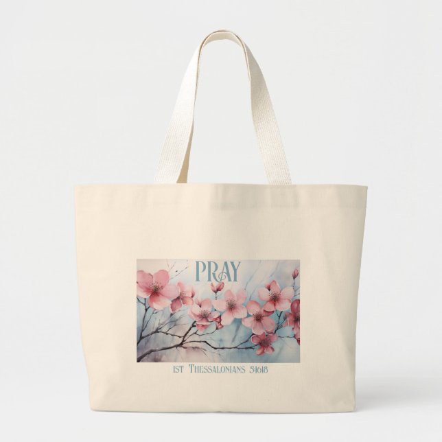 Grand Tote Bag GraceGear - Texte bleu-Sac fourre-tout de prie (Devant)