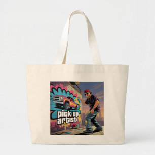Grand Tote Bag Graffiti urbain et artiste de collecte
