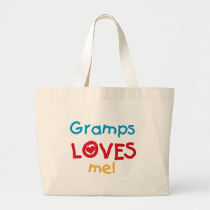 Grand Tote Bag Gramps m'aime T-shirts et cadeaux