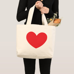 Grand Tote Bag Grand coeur rouge