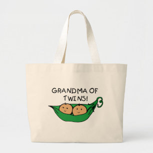 Grand Tote Bag Grand-maman de cosse de jumeaux