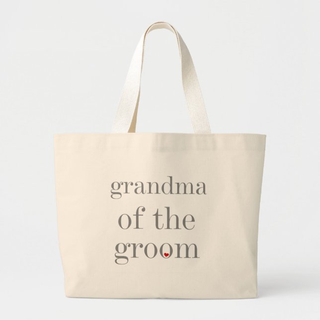 Grand Tote Bag Grand-maman grise des textes de marié (Devant)