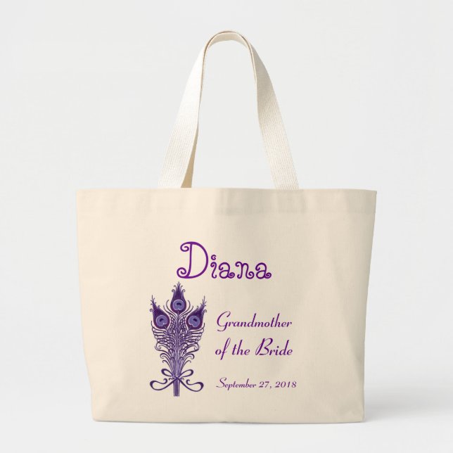 Grand Tote Bag GRAND-MÈRE de JEUNE MARIÉE ou de TOUT PAON de rôle (Devant)