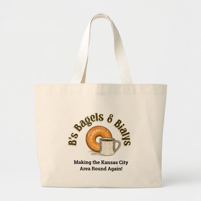 Grand Tote Bag Grande Fourre-tout de B's Bagels (Devant)