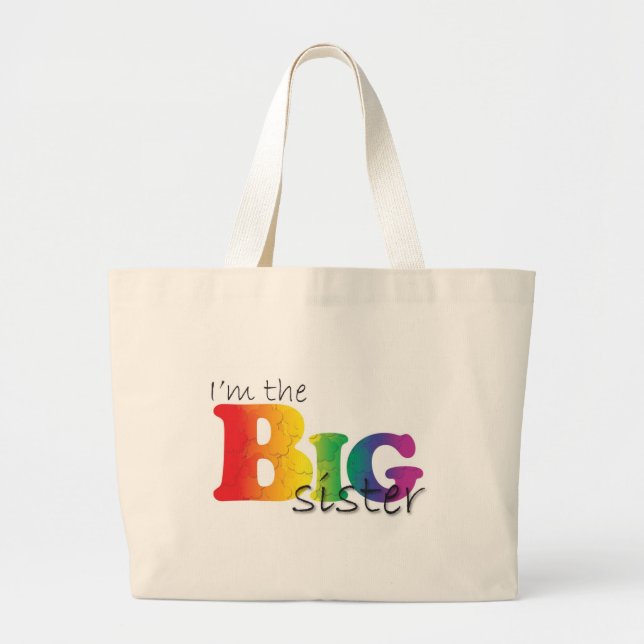 Grand Tote Bag Grande soeur - arc-en-ciel (Devant)