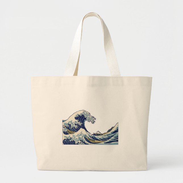 Grand Tote Bag Grande vague Kanagawa peinture japonaise (Devant)