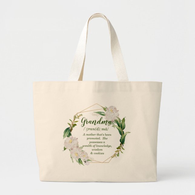 Grand Tote Bag Grandma Grand-mère s'amuser (Devant)