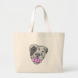 Grand Tote Bag Graphique unique et élégant d'amour de pitbull