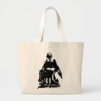 Grand Tote Bag Graphiques noirs et blancs