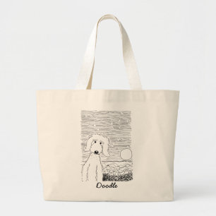 Grand Tote Bag Griffonnage d'or sur l'éléphant Fourre-tout de