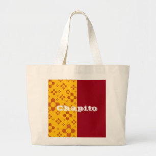 Grand Tote Bag Grilles verticales Zia Soleil Rouge Jaune Nouveau-
