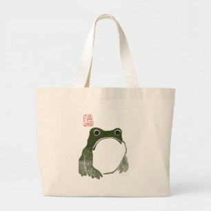 Grand Tote Bag Grumpy Grenouille japonaise crapaud 19ème siècle